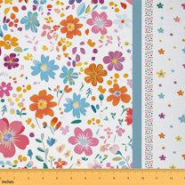 Homewish Retro French Flower Fabric by the Yard 1 Yard for Kid, Cartoon Dreamy Stripes Room Decor Fabric by the Yard, Western Countryside Sewing Fabric, Lightweight Room Decor