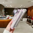 thumbnail image 4 of Allytechgroup for iPhone 16 Clear Case, Built-in Camera Lens Protector Kickstand Compatible with MagSafe Anti-Yellowing Shockproof Magnetic Back Cover Bumper for iPhone 16, Purple, 4 of 10