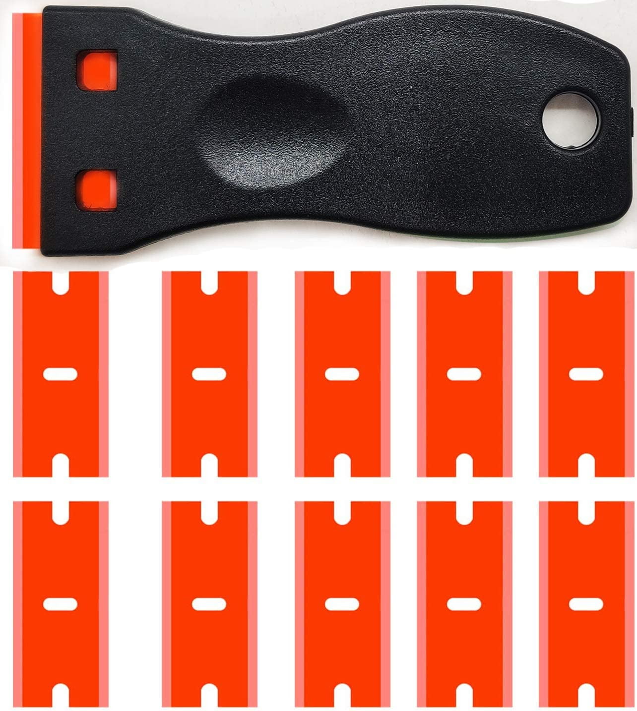 Double Edged Plastic Razor Blade Scrapers Knife with Contoured Grip for