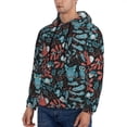 thumbnail image 3 of Naloa Squirrel Owl Autumn Maple Leaves Men's Casual Hooded Collar Drawstring Hoodies Pullover Sweatshirts Casual Long Sleeve Shirts-Medium, 3 of 7