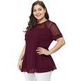 thumbnail image 4 of BluTop De Encaje Con Cuello Redondo TalGrande PaMujer Agnes Orinda Rojo 3X, 4 of 7