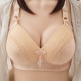 thumbnail image 2 of Xijirk Women Wireless Grid Bra Lace Pendant Adjustable Strap Breathable Bra for Daily Underwear,Beige,38, 2 of 4