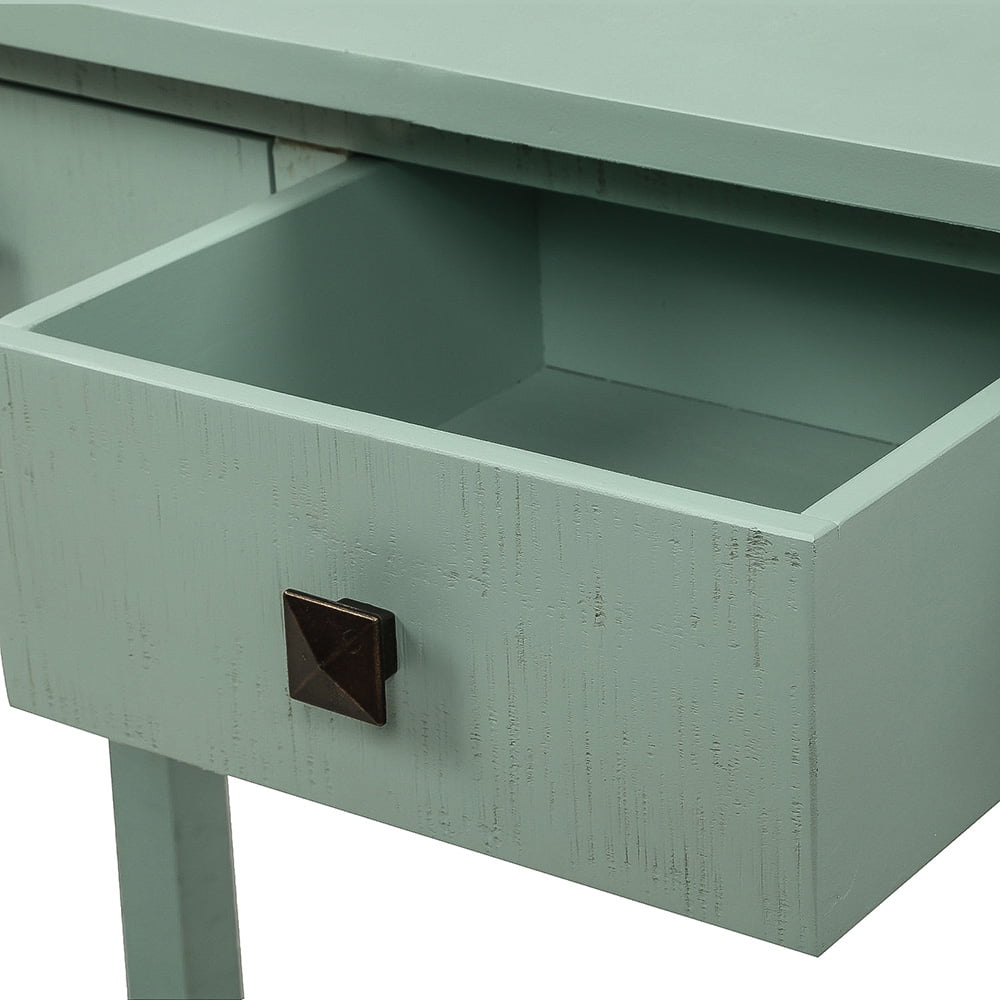 Kepooman Rustic Brushed Texture Wooden Console Table with 4 Drawers and Bottom Shelf for Entryway, 59"L x 15.2"W x 33"H, Tiffany Blue Kepooman Rustic Brushed Texture Wooden Console Table with 4 Drawers and Bottom Shelf for Entryway, 59"L x 15.2"W x 33"H, Tiffany Blue