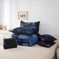 thumbnail image 6 of Manfei Rustic Leaves 7 Pieces Bedding Comforter Set,Modern Aesthetic Deagin Full Bedding Set,Deepblue Gold Fitted Sheet Flat Sheet For Girls,Super Cozy Room Decor Reversible, 6 of 8