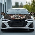 thumbnail image 2 of Yuyamidu Butterfly Car Hood Cover Protector Floral Vehicle Side View Mirror Wrap 3pcs Elastic Car Front Hood Cover Removable Mirror Covers Auto Accessories for Cars Sedans, 2 of 7