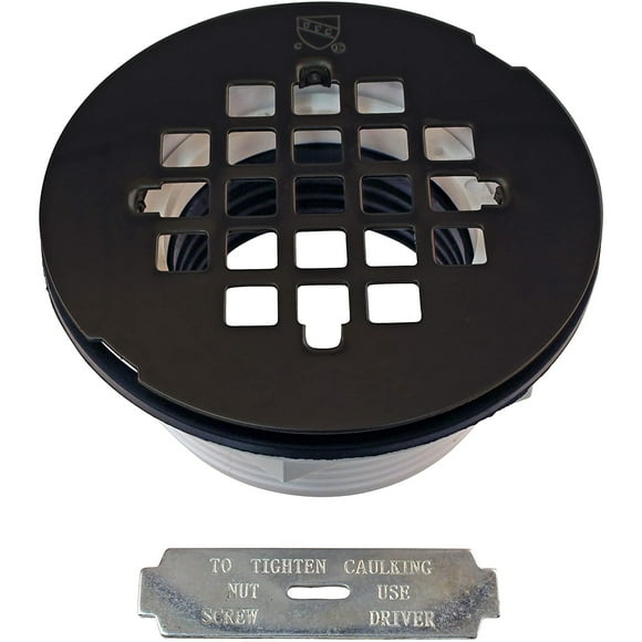 Westbrass D206P Plastic Shower Drain Grid Cover Kit for 2 Inch Dia Pipes, Bronze