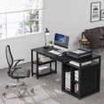 thumbnail image 2 of Tribesigns Adult Collection Reversible Book Shelves Space Saving Writing Desk, Black, 2 of 7