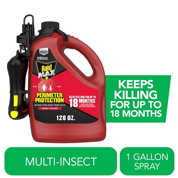 Raid Max Perimeter Protection Indoor and Outdoor Defense System Insect Killer Spray, 128 fl oz