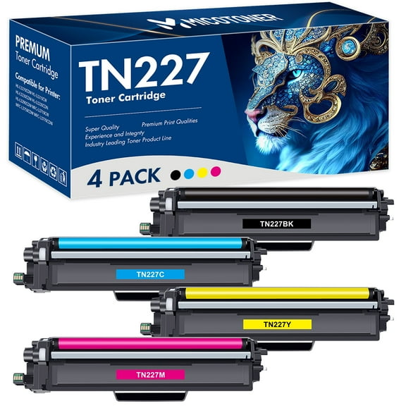 MICOTONER 4-Pack Compatible Toner Cartridge for Brother TN-227BK TN-227 MFC-L3710CW MFC-L3770CDW MFC-L3750CDW HL-L3210CW HL-L3230CDW HL-L3290CDW Printer (Black,Cyan,Magenta,Yellow)