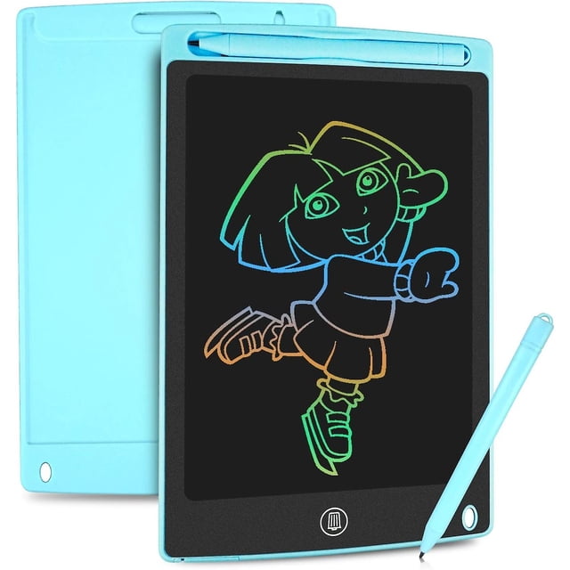 Tableta de escritura LCD colorida, tablero de dibujo de 8,5 pulgadas, tableta gráfica, bloqueo de teclas, escritura a mano, garabatos, juguetes para niños, regalos para niños y niñas (azul)
