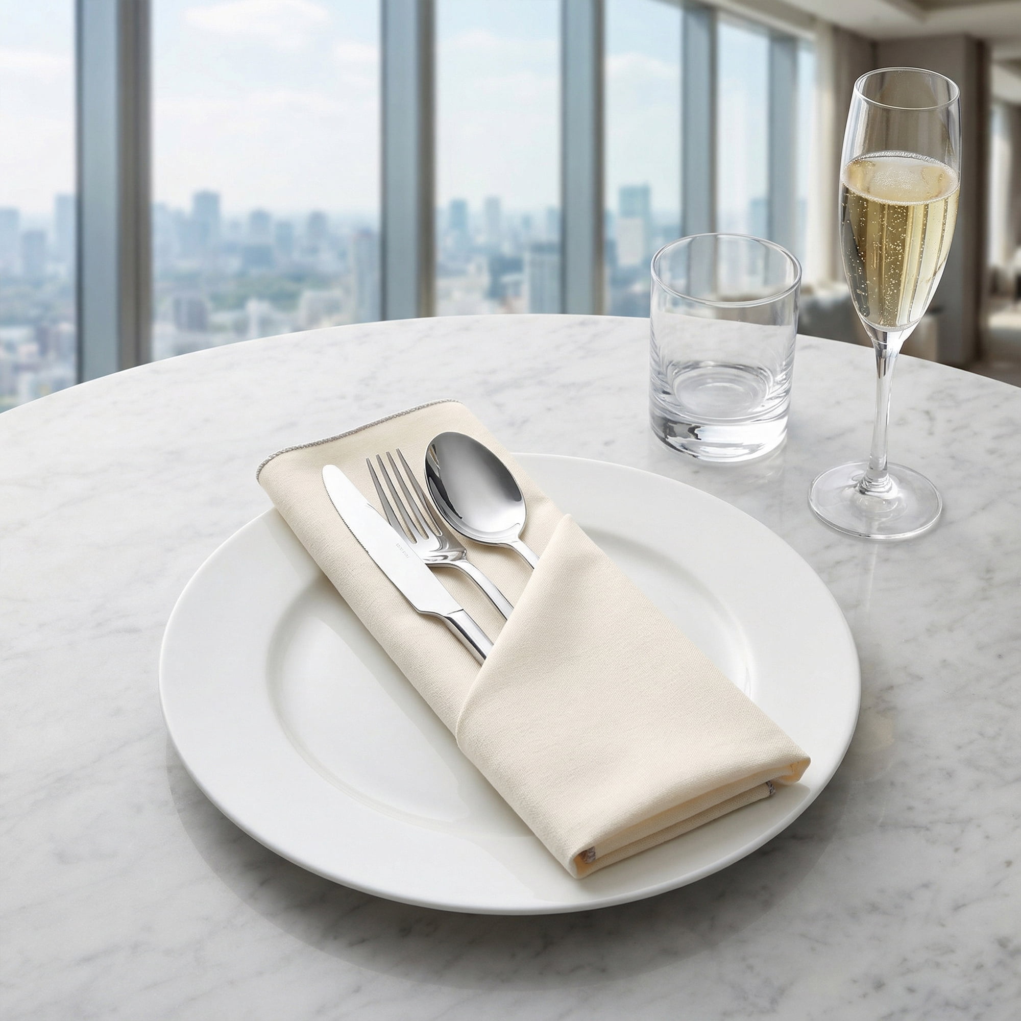 Unique Bargains 12Pcs Cotton Washable Dinner Cloth Napkins Beige 18x18inch