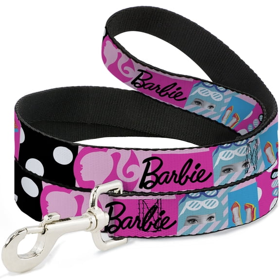 Mattel Pet Leash, Dog Leash, Barbie Accessory Icons Collage Multi Color, 4 Feet Long 1.0 Inch Wide