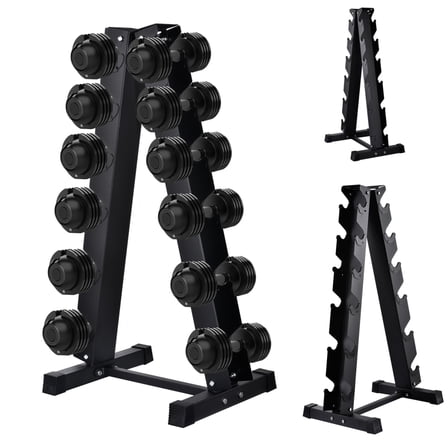 Dumbbell Rack Stand, Weight Rack for Dumbbells Compact A-Frame Home Gym Space Saver (500 LBS Weight Capacity)