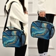 thumbnail image 5 of Insulated Lunch Bag 6L Leak-Proof Lunch Box with Shoulder Strap Multiple Pockets Lunch Tote Blue and Gold Ocean, 5 of 9