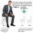 thumbnail image 5 of FOH Set of 3 Clear Acrylic Chiavari Chairs with Cushion, Transparent Ghost Chairs for Wedding, Party, Banquet, Event, Dining Room – No Assembly Required., 5 of 8