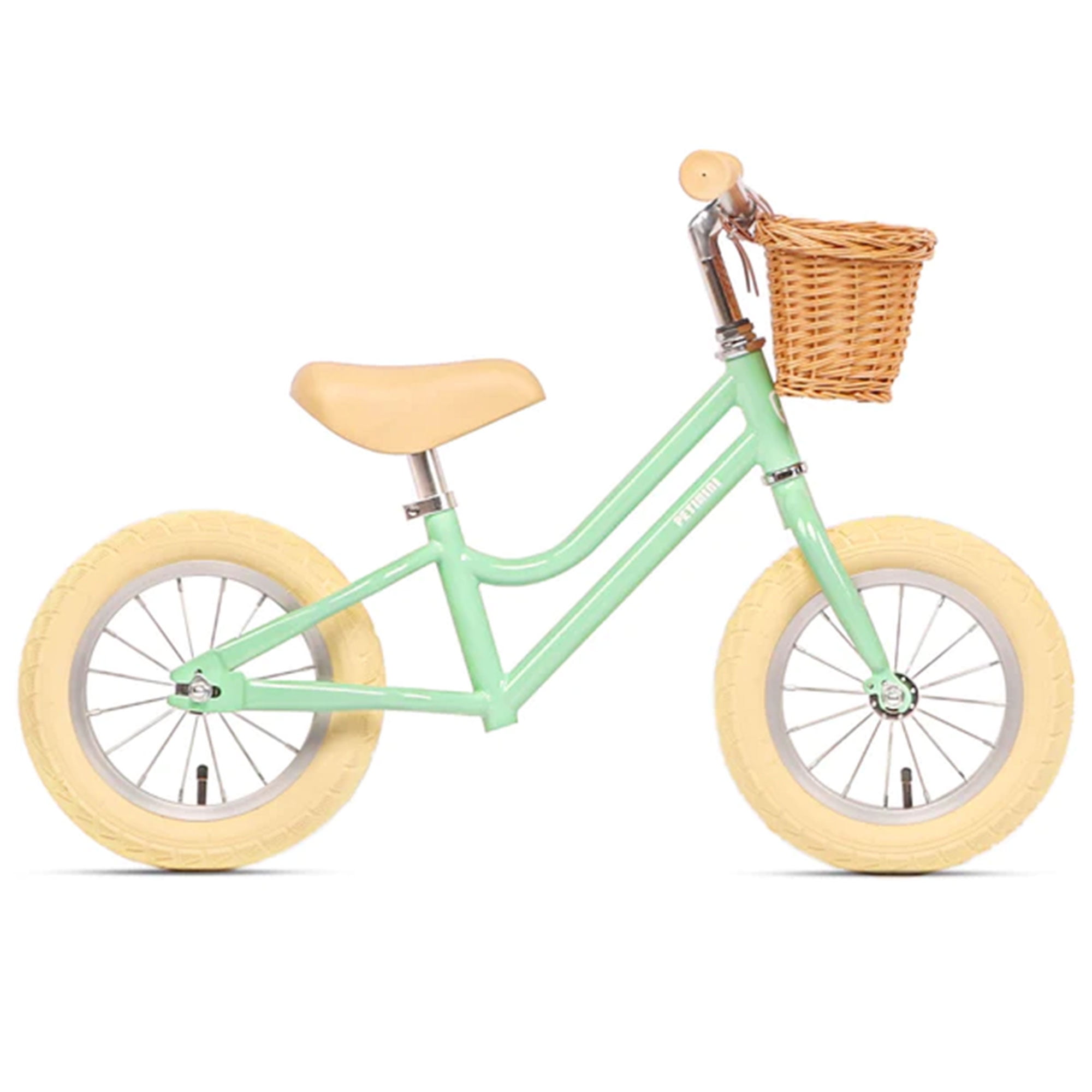 Petimini 12in Kids Balance Bike with Basket for 2 6 Year Olds Mint Green Walmart
