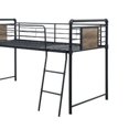 thumbnail image 4 of Benjara Twin Loft Bed with Tubular Metal Frame and Slide, Dark Bronze, 4 of 5