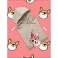 thumbnail image 3 of Welsh Corgi Puppy Let's Party Hoodie Women -Image by Shutterstock, Female 5X-Large, 3 of 4