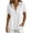 White, variant on Ashirexll Summer Tops for Women Fashion Casual Linen Color Turtleneck Long Sleeve Button and Snap V-Neck Top Short Sleeve V-Neck Top