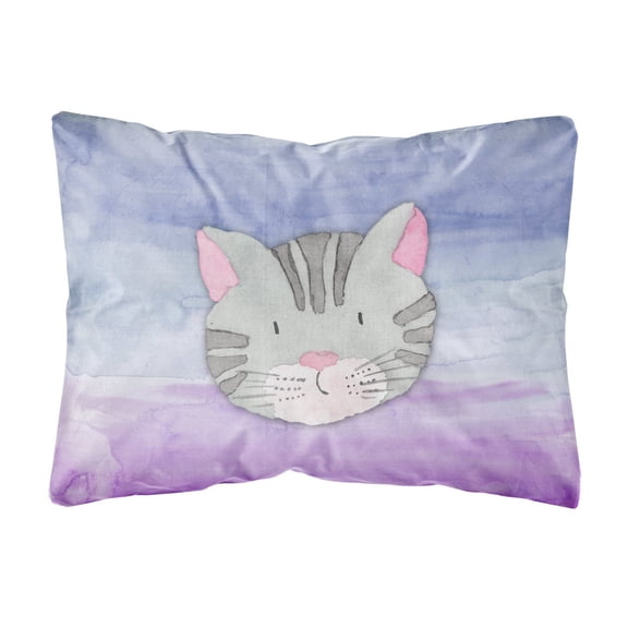 Cat Face Watercolor Canvas Fabric Decorative Pillow