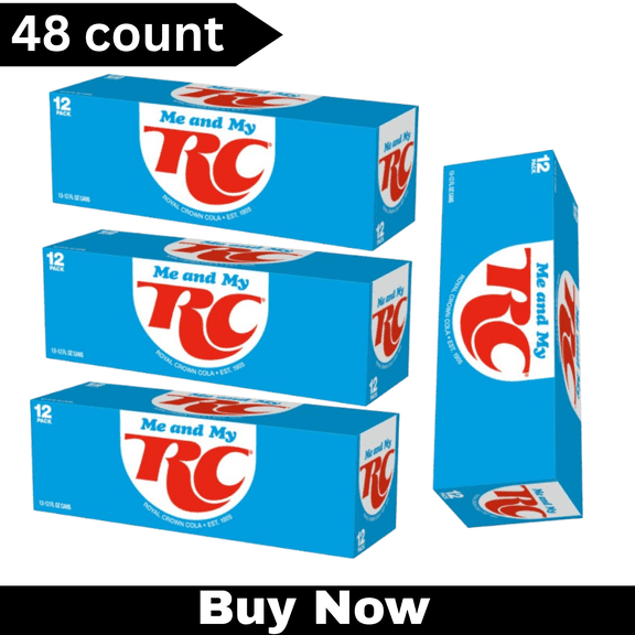 RC Cola Soda, 12 fl oz Cans, 48 Count Pack