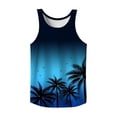 thumbnail image 5 of Beach Tank Tops for Men Coconut Tree Graphic Hawaii Tropical Vacation Casual Crewneck Sleeveless Shirt, 5 of 5