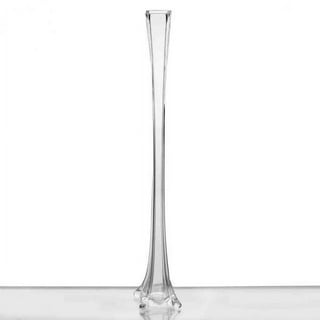 Set of 12 pieces 16 Inches Tall Glass Eiffel Tower Vases for Centerpieces,  Flowers, Decorations, and Gifts (12 pieces - Clear) 