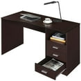 thumbnail image 3 of Pemberly Row Classy Computer Desk with 3 Drawers in Espresso, 3 of 10