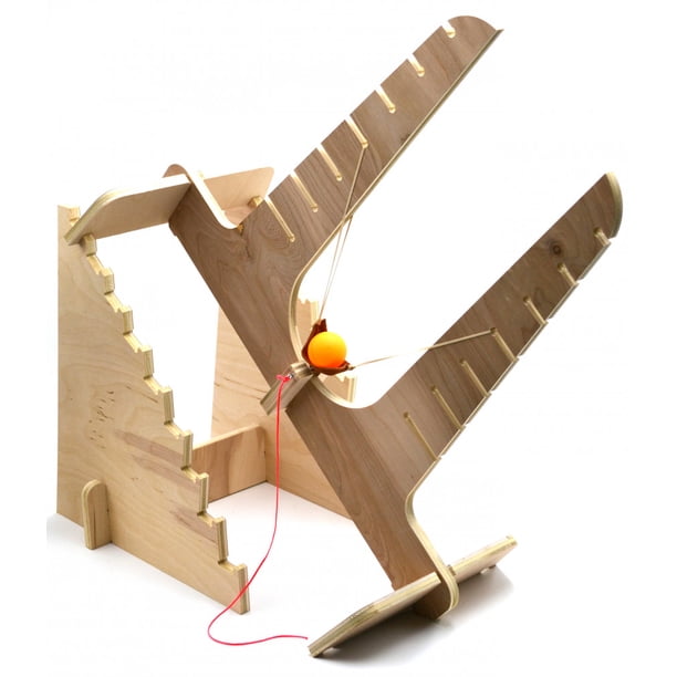 Garage Physics Projectile Slingshot Kit Diy Sling Shot Wooden Sling Shot Model Walmart Com