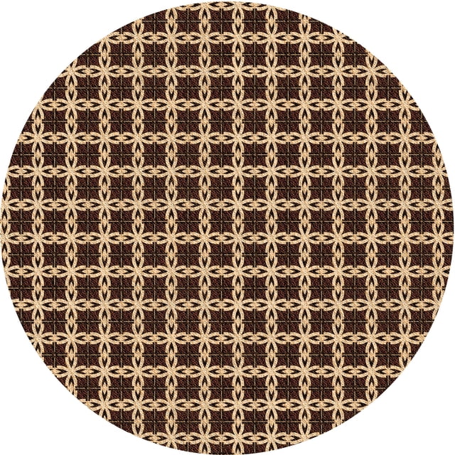 Ahgly Company Tapis Rond Lavable en Machine Intérieur Transitionnel Brun Sable Brun, 4 Pieds Rond