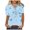 Blue, variant on Fesfesfes T-Shirts for Women Fashion Women Round Neck Short Sleeve Print Button Pocket Casual Tops Blouse Womens Workout Shirts 10(XL)
