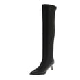 thumbnail image 2 of Viluyesy Over The Knee Boots for Women Stiletto High Heel Pointed Toe Side Zipper Comfortable Faux Leather Dress Shoes Black Size 5.5, 2 of 9
