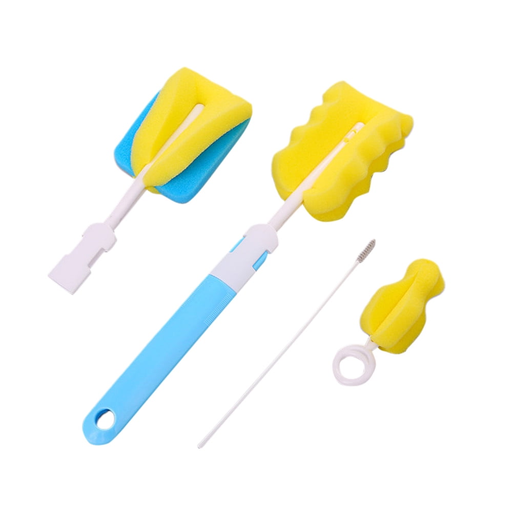 4PCS Sponge Bottle Brush Cleaning Combination with Nipple Brush and
