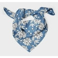 thumbnail image 3 of Bimba Blue Leaves & Carnation Floral Pure Silk Printed Head Bandanas Summer Neck Wrap Scarf 40 x 80 Inches, 3 of 6