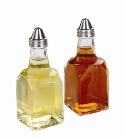Tabletop Oil and Vinegar Cruet Glass Bottle Cruets Dispenser Ounce SET OF 2 6 oz. 