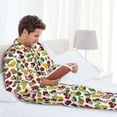 thumbnail image 6 of Naloa Colorful Fruits Men’s Pajamas Set - Long Sleeve Button Down Sleep Shirt and Pajama Bottoms Sleepwear Set-XX-Large, 6 of 7