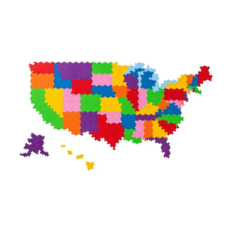 Plus-Plus Puzzle By Number - Map of the United States: 1400 Pcs