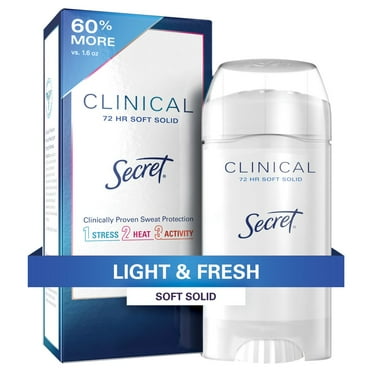 2X - Secret Clinical Strength Antiperspirant and Deodorant for Women Soft Solid - Light Fresh - 2.6oz