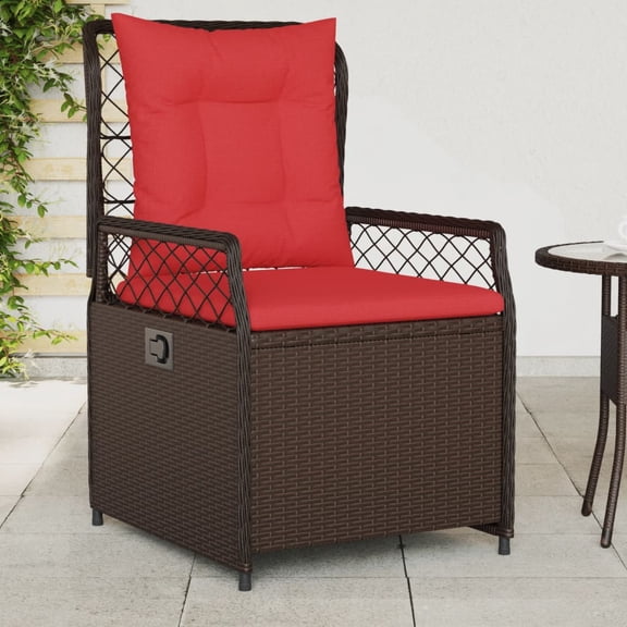 vidaXL Reclining Patio Chairs 2 pcs Brown Poly Rattan