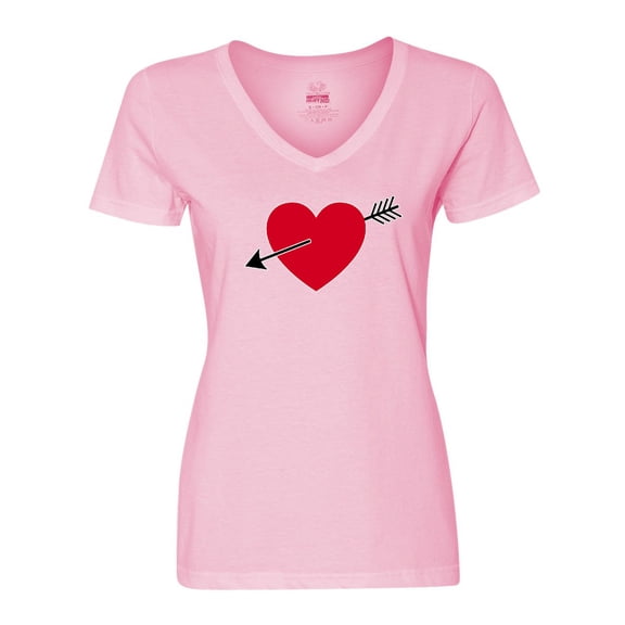 Inktastic Valentines Day Heart Arrow Women's V-Neck T-Shirt