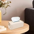 thumbnail image 4 of Pu Leather Tissue Box Cover, Rectangular Holder 7.9"X4.3"X3.15" - Modern Decorative Organizer for Bathroom, Car, Bedroom, Hotel, Office, 4 of 7