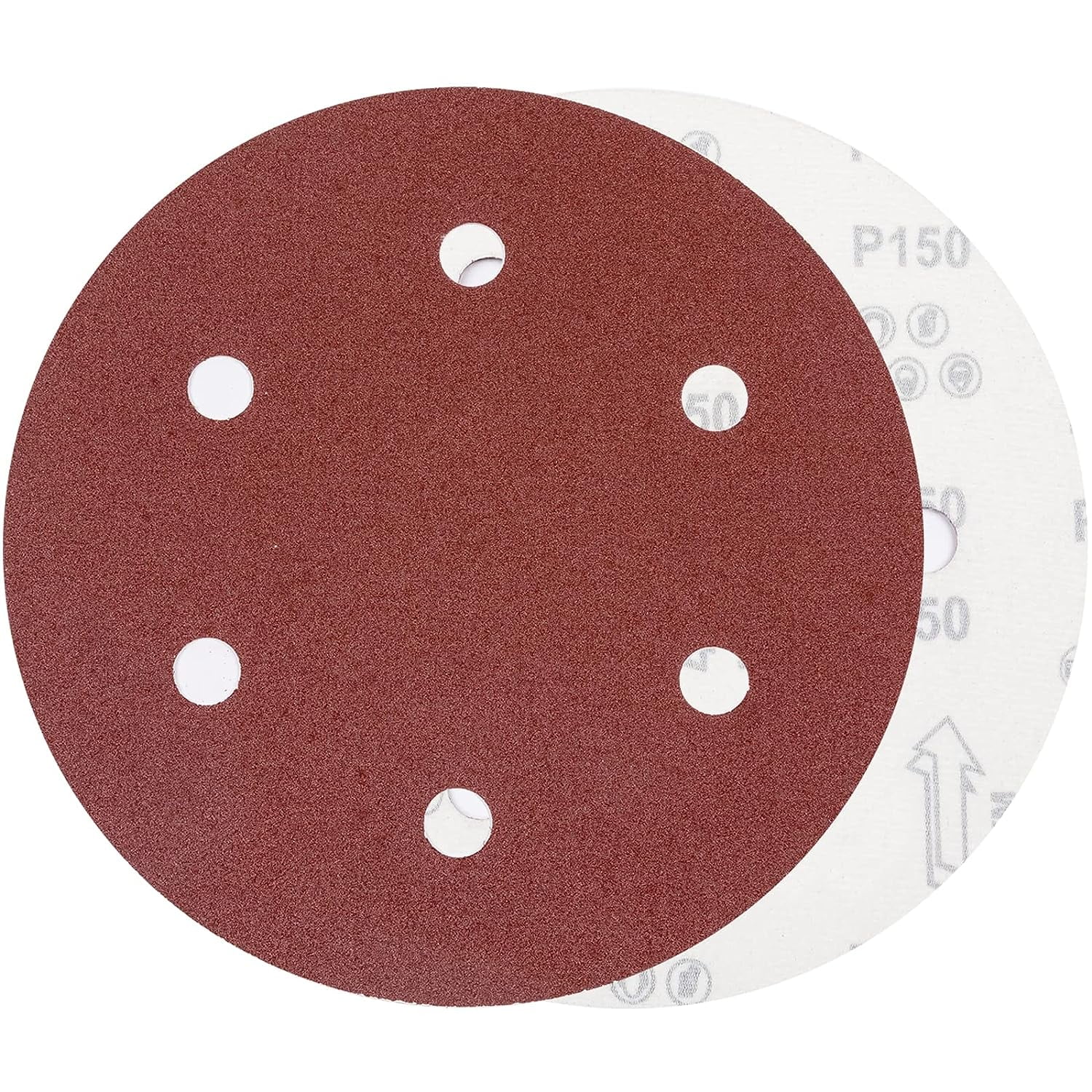 225mm Sanding Disc P150 Grit 6 Holes Hook and Loop Discs,30 Pcs Round