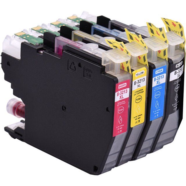Cartuchos de tinta compatibles de repuesto para Brother LC-3213 LC-3211 LC3213 LC3211 Compatible con Brother MFC-J491DW DCP-J772DW MFC-J890DW DCP-J572DW MFC-J497DW DCP-J774DW MFC-J895DW Impresora, 4 u esquí esquí Gafas de esquí