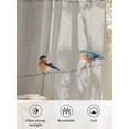 thumbnail image 6 of Sheer Curtains 63 Inch Length, Christmas Cardinal Semi Sheer Curtains Light Filtering Window Treatment, Vintage Winter Birds Brown Plaid Privacy Voile Drapes for Living Room Bedroom 52x63 Inch, 6 of 7