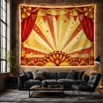 thumbnail image 6 of Circus Sunburst Among Red Curtains and Bunting, Nostalgic Vintage for Performance Fans, Big Top Wall Art, Birthday Gift, Tapestry Wall Hanging for Bedroom, Living Room and Studio, 6 of 7