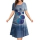 thumbnail image 1 of Vestido de alce de dibujos animados para mujer, bonito vestido con estampado de copos de nieve de Navidad, Mini vestidos de manga corta para invierno, ropa informal de fiesta 2023, 1 of 5