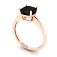 thumbnail image 2 of Solitaire Engagement Ring for Women - 2ct Natural Onyx in 14K Rose Gold Promise Ring, 2 of 6