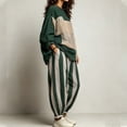 thumbnail image 6 of PNTUTB Fashion Women's Color Block Two Piece Set Crew Neck Long Sleeve Top Harem Pants Loose Casual Comfort Trendy Outfit Sets, 6 of 7