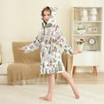 thumbnail image 4 of FORMRS Niños Bathrobe Unisex Hooded Robe Soft Plush Pajamas Sleepwear, Size 10-12T, Green Nordic Christmas, 4 of 7
