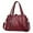 *New--Wine, variant on Women Purse and Handbags Fashion Tote PU Stiching Top Handle Satchel Shoulder Bag Solid Color